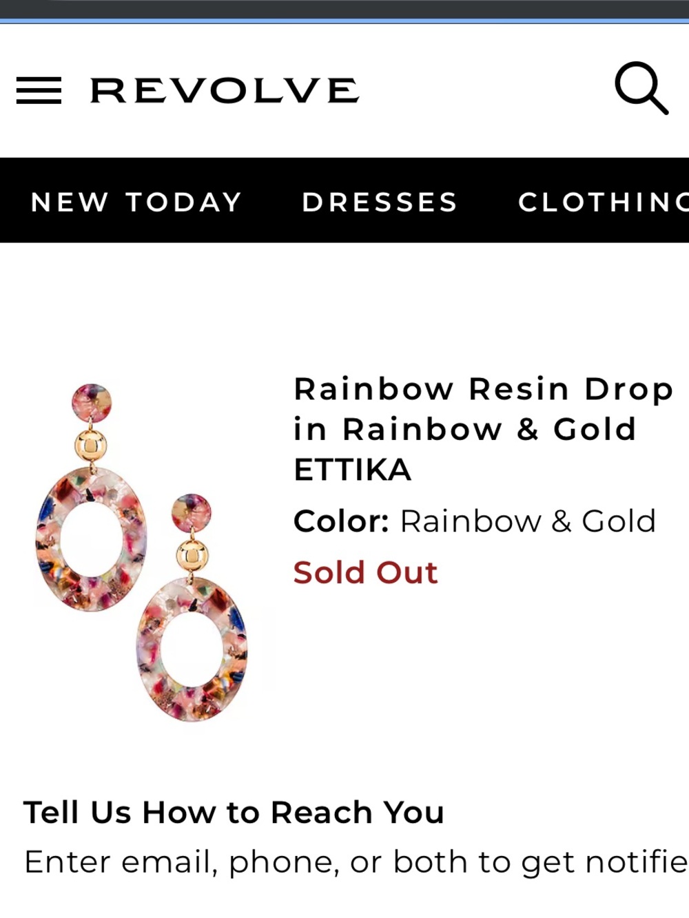 revolve ettika Multicolor Mosaic Resin Drop Earrings with Gold Accents